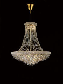 Alexandra Gold Crystal Ceiling Lights Diyas Statement Crystal Fittings